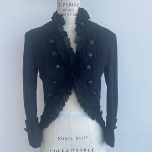 Alexander McQueen FW 2008 Jacket in Black Denim IT40 / US4